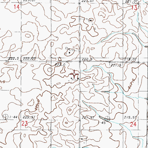 Topographic Map of Bellevue School (historical), IL