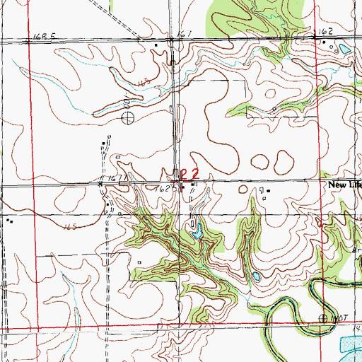 Topographic Map of Belltown School (historical), IL