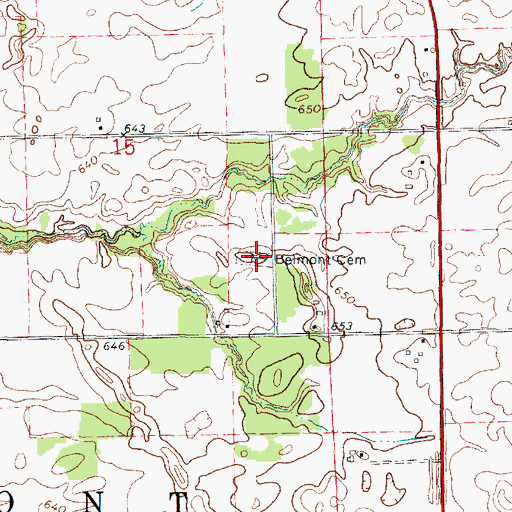 Topographic Map of Belmont Cemetery, IL