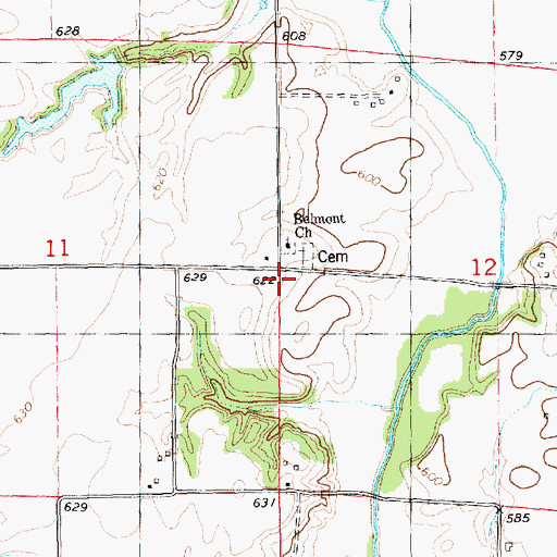 Topographic Map of Belmont School (historical), IL