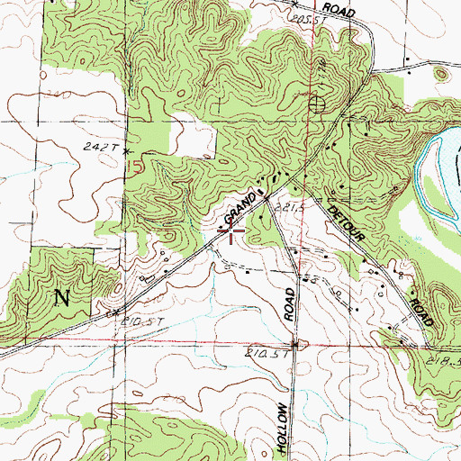 Topographic Map of Bend School (historical), IL