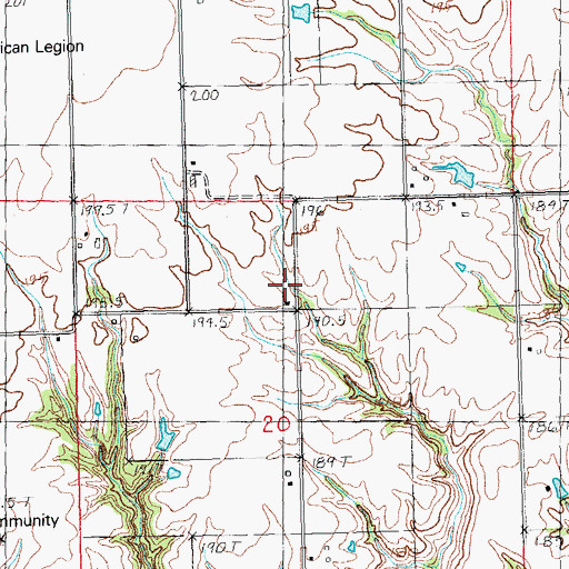 Topographic Map of Bending Oak School (historical), IL