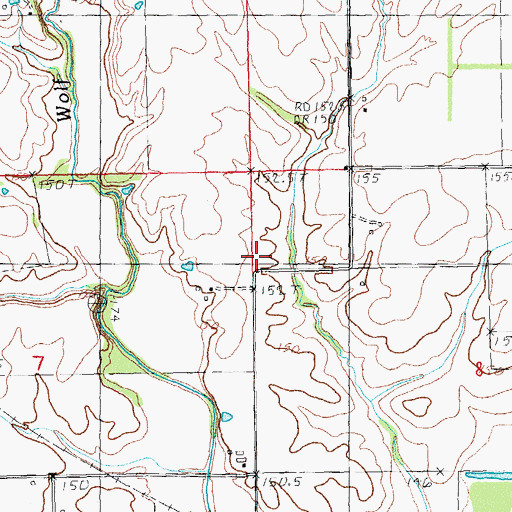 Topographic Map of Benear School (historical), IL