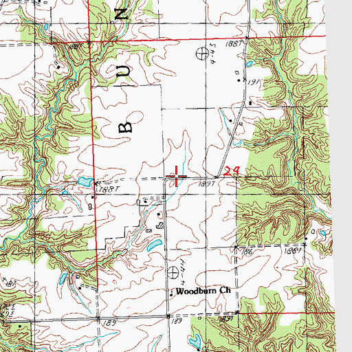 Topographic Map of Benner School (historical), IL