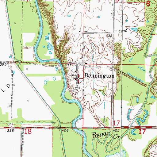 Topographic Map of Bennington, IL
