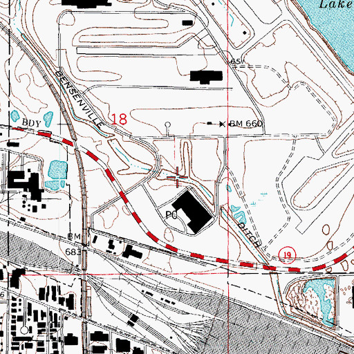 Topographic Map of Bensenville Ditch, IL