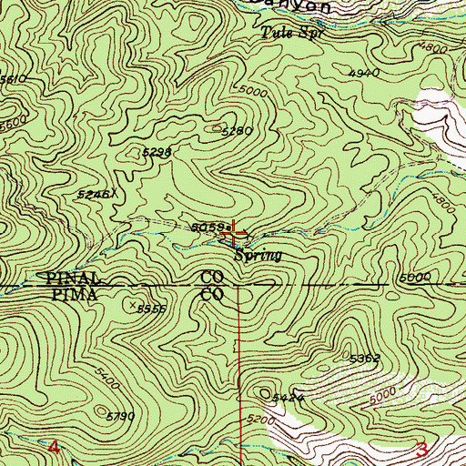 Topographic Map of Rock Spring, AZ