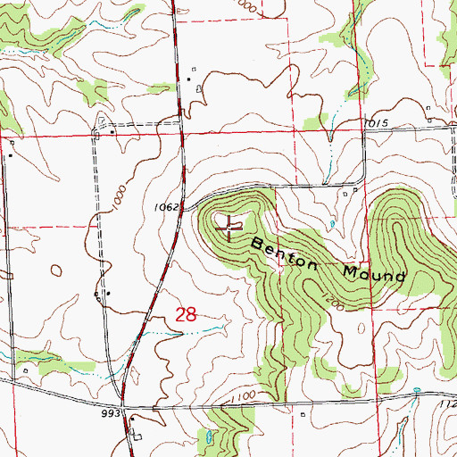 Topographic Map of Benton Mound, IL