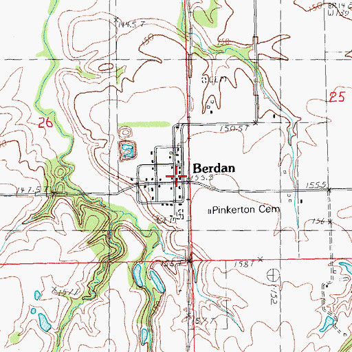 Topographic Map of Berdan, IL