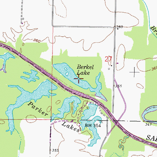 Topographic Map of Berkel Lake, IL