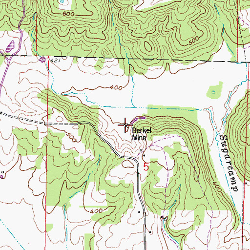 Topographic Map of Berkel Mine, IL