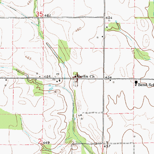 Topographic Map of Berlin Congregational Church, IL