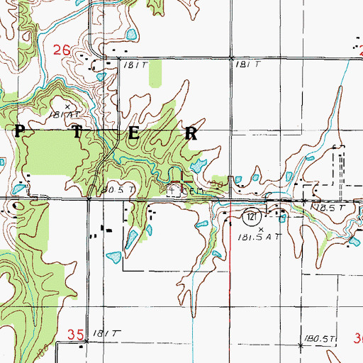Topographic Map of Berry Cemetery, IL