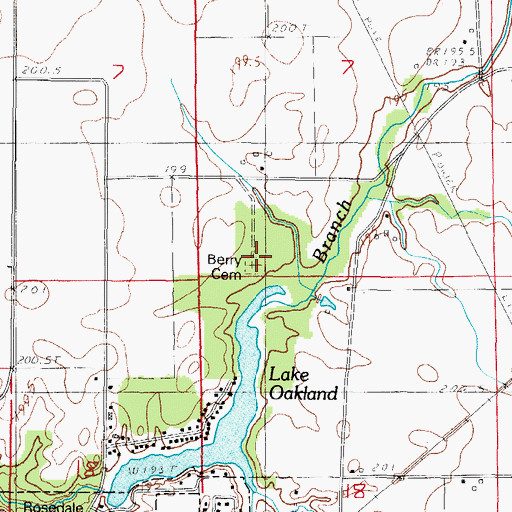 Topographic Map of Berry Cemetery, IL
