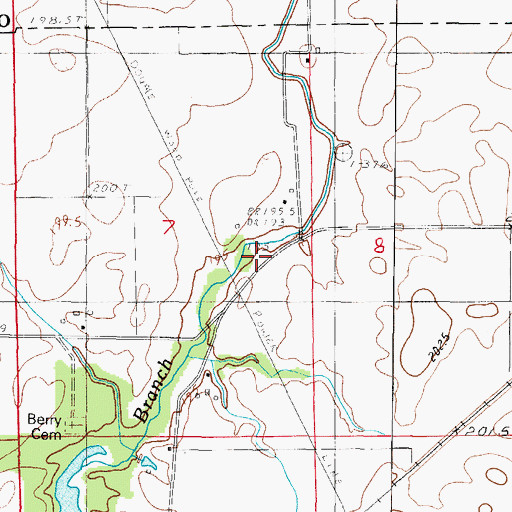 Topographic Map of Berry School (historical), IL
