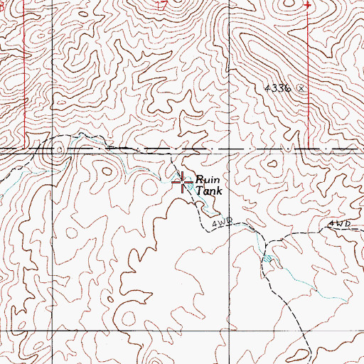 Topographic Map of Ruin Tank, AZ