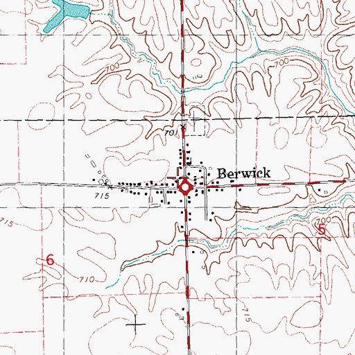 Topographic Map of Berwick, IL