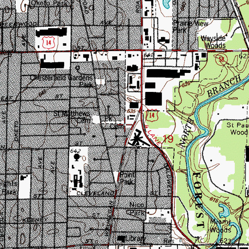 Topographic Map of Beth Jacob Cemetery, IL