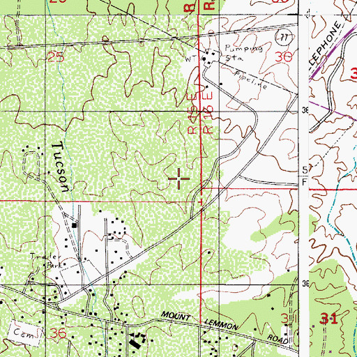Topographic Map of San Carlos Project Substation, AZ