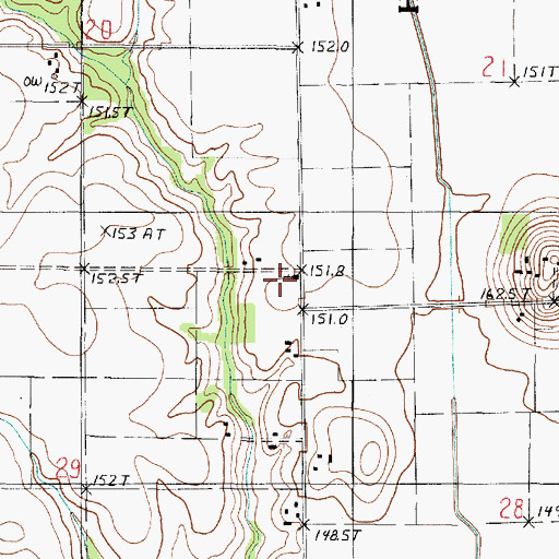 Topographic Map of Bethany Church, IL
