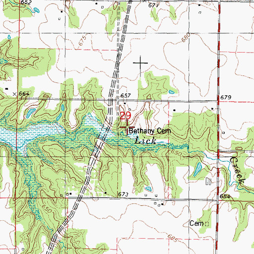 Topographic Map of Bethany Church (historical), IL