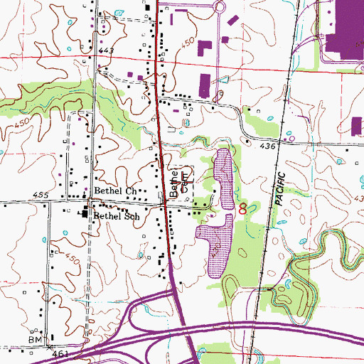 Topographic Map of Bethel Memorial Cemetery, IL