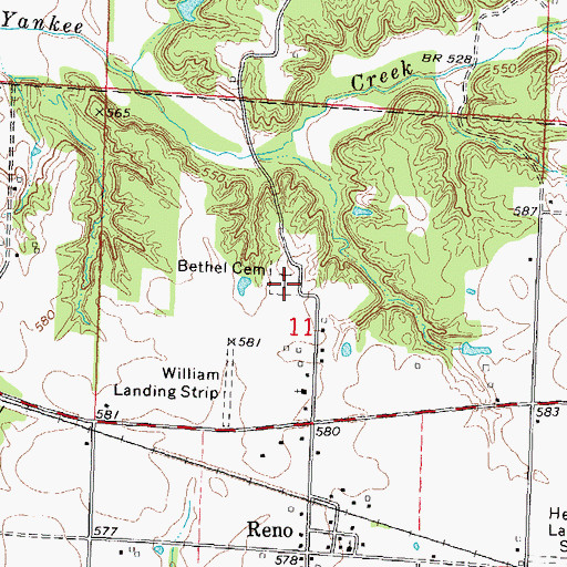 Topographic Map of Bethel Cemetery, IL