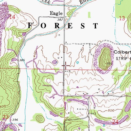 Topographic Map of Bethel Church, IL
