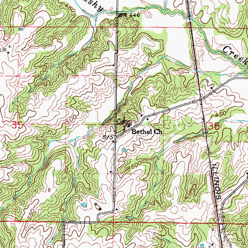 Topographic Map of Bethel Church, IL