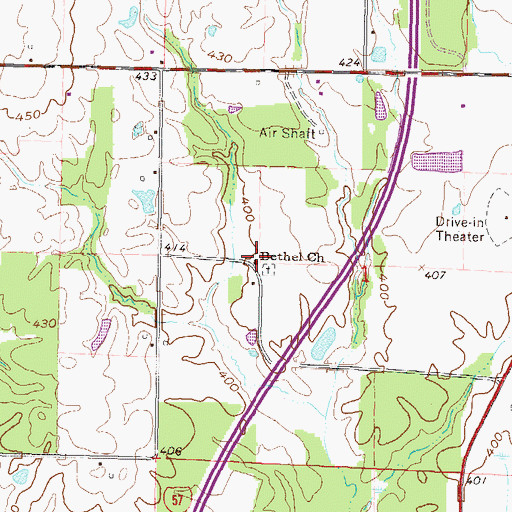 Topographic Map of Bethel Church, IL