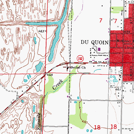 Topographic Map of Bethel Lutheran Church, IL