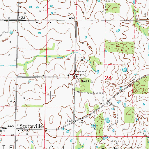 Topographic Map of Bethel Church, IL