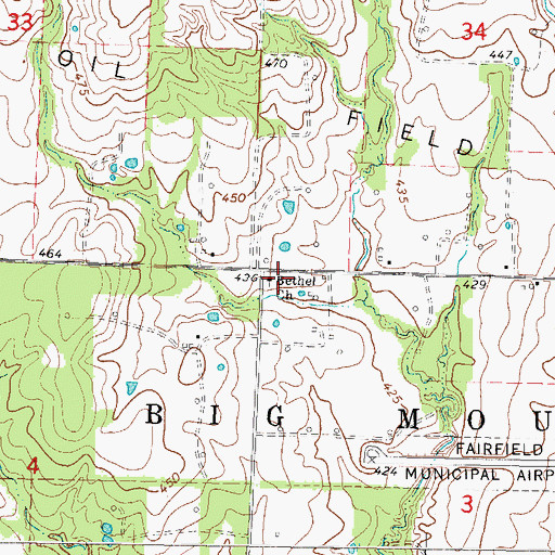 Topographic Map of Bethel Church, IL