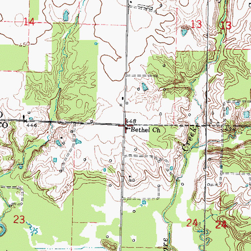 Topographic Map of Bethel Church, IL