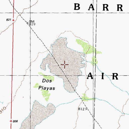 Topographic Map of Dos Playas, AZ
