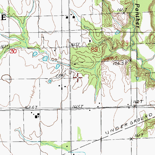 Topographic Map of Bethel Church (historical), IL