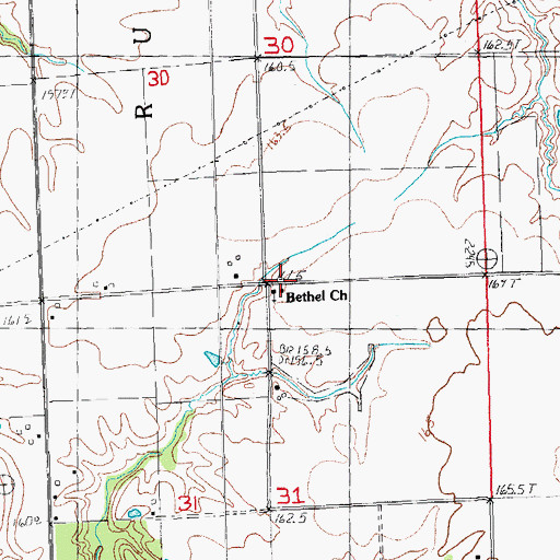Topographic Map of Bethel Church, IL