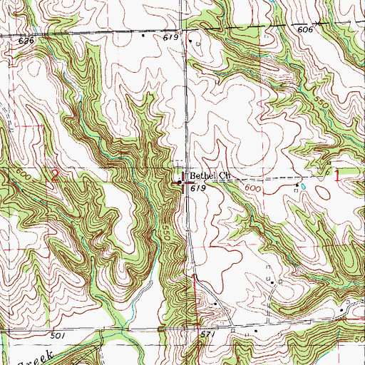 Topographic Map of Bethel Church, IL