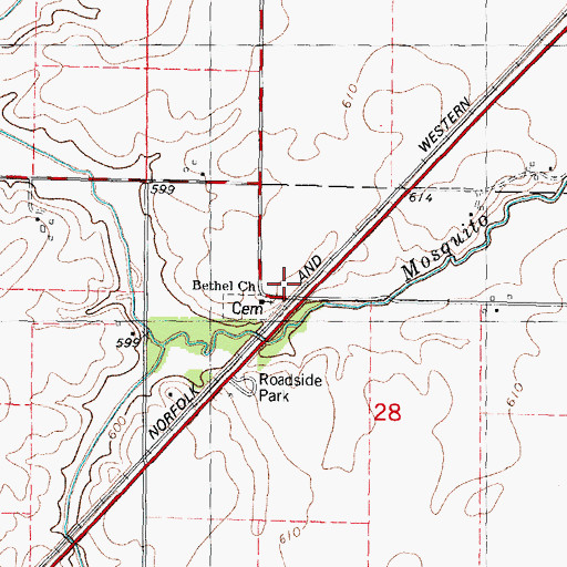 Topographic Map of Bethel Church, IL