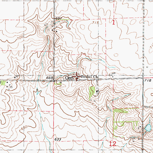 Topographic Map of Bethel Church, IL