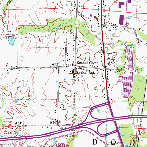 Topographic Map of Bethel Grade School, IL