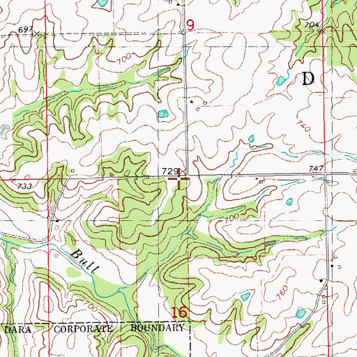 Topographic Map of Bethel School (historical), IL