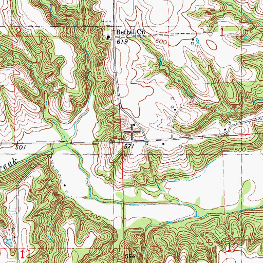 Topographic Map of Bethel School (historical), IL