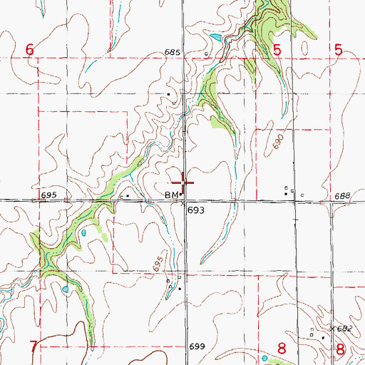 Topographic Map of Bethel School (historical), IL