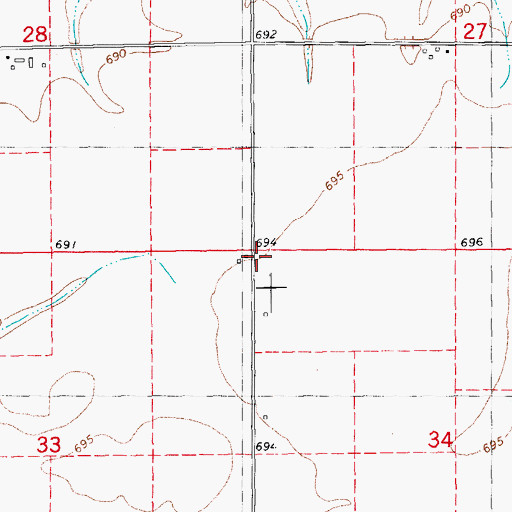 Topographic Map of Bethel School (historical), IL