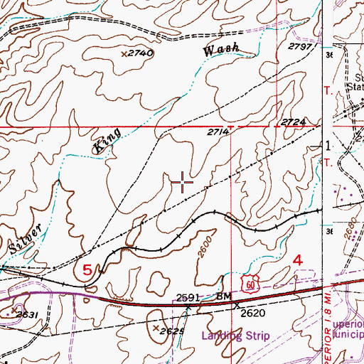 Topographic Map of Superior Dump, AZ