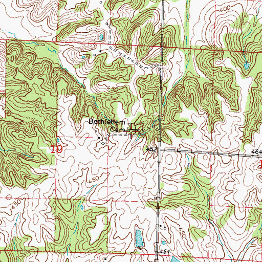 Topographic Map of Bethlehem Cemetery, IL