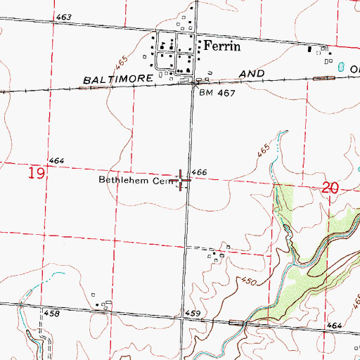 Topographic Map of Bethlehem Lutheran Cemetery, IL