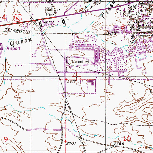 Topographic Map of Superior Junior / Senior High School, AZ