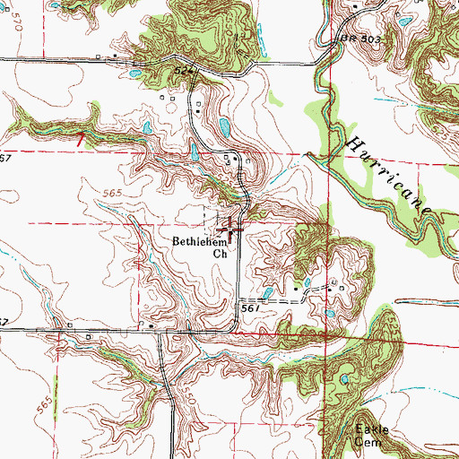 Topographic Map of Bethlehem Church, IL